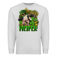 Dove Grey One lucky Heifer Premium Sweatshirt - CowGirlArtShop