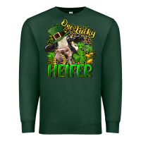 Sports Green One lucky Heifer Premium Sweatshirt - CowGirlArtShop