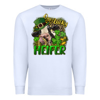 White One lucky Heifer Premium Sweatshirt - CowGirlArtShop