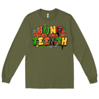 Army Green juneteenth free ish since 1865 Long Sleeve Tee - LillyAllenDesigns