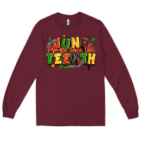 Burgundy juneteenth free ish since 1865 Long Sleeve Tee - LillyAllenDesigns