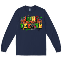 Navy juneteenth free ish since 1865 Long Sleeve Tee - LillyAllenDesigns