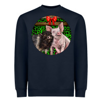 Navy christmas pig Heavyweight Sweatshirt - LillyAllenDesigns