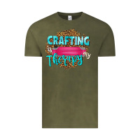 Vintage Olive crafting is my therapy Vintage Tee - NancyCooperArtShop