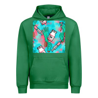 Emerald Nurse Gloves Seamless Pattern Urban Hoodie - BundleAndBundleShop