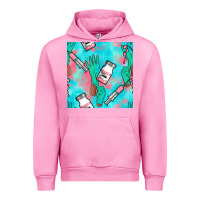Fuchsia Pink Nurse Gloves Seamless Pattern Urban Hoodie - BundleAndBundleShop