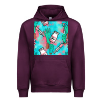 Mauve Wine Nurse Gloves Seamless Pattern Urban Hoodie - BundleAndBundleShop