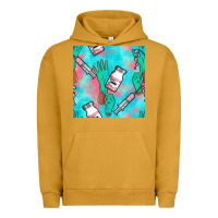 Pigment Peanut Butter Nurse Gloves Seamless Pattern Urban Hoodie - BundleAndBundleShop