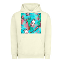 Pigment Pistachio Nurse Gloves Seamless Pattern Urban Hoodie - BundleAndBundleShop