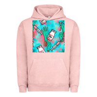 Pigment Salmon Nurse Gloves Seamless Pattern Urban Hoodie - BundleAndBundleShop