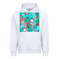 White Nurse Gloves Seamless Pattern Urban Hoodie - BundleAndBundleShop
