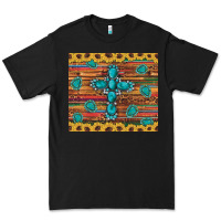 Black western gemstone cross sunflowers leopard serape glitter wooden tumble Premium Tee - Artiststas
