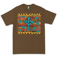 Cacao western gemstone cross sunflowers leopard serape glitter wooden tumble Premium Tee - Artiststas