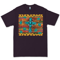 Plum western gemstone cross sunflowers leopard serape glitter wooden tumble Premium Tee - Artiststas