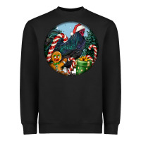 Black jersey giant rooster christmas Heavyweight Sweatshirt - LillyAllenDesigns