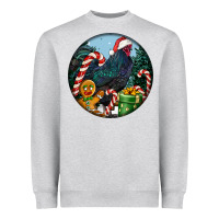 Heather Grey jersey giant rooster christmas Heavyweight Sweatshirt - LillyAllenDesigns