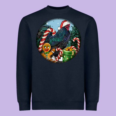 Jersey Giant Rooster Christmas Heavyweight Sweatshirt Designed By Lillyallendesigns