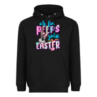 Black Oh for peeps sake Easter Day Heavyweight Hoodie - CowGirlArtShop