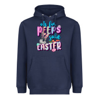 Navy Oh for peeps sake Easter Day Heavyweight Hoodie - CowGirlArtShop