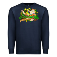 Navy St. Patrick's Day cat Premium Sweatshirt - HowdyJamesFarm