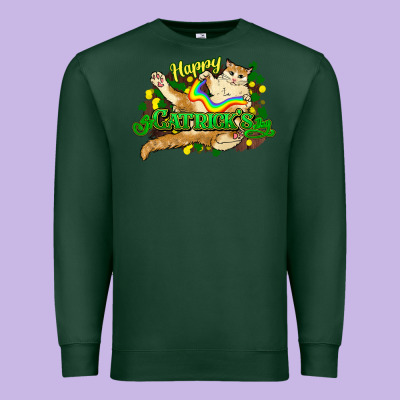 St. Patrick's Day Cat Premium Sweatshirt Designed By Howdyjamesfarm