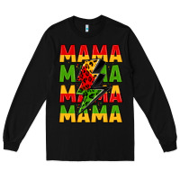 Black mama lightning bolt juneteenth Long Sleeve Tee - LillyAllenDesigns