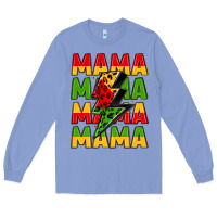 Colony Blue mama lightning bolt juneteenth Long Sleeve Tee - LillyAllenDesigns