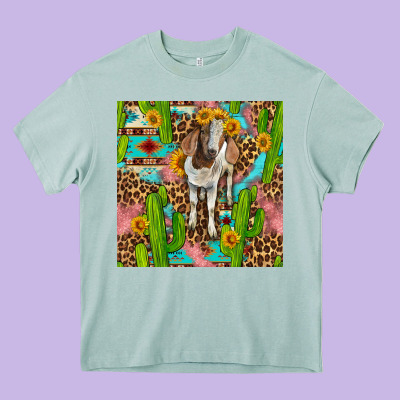 Western Boer Goat Seamless Pattern Heavy Core Tee Designed By Bundleandbundleshop