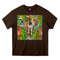 Chocolate Brown western boer goat seamless pattern Heavy Core Tee - BundleAndBundleShop