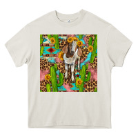 Cream western boer goat seamless pattern Heavy Core Tee - BundleAndBundleShop