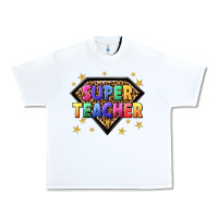 White super teacher with leopard Urban Heavy Tee - NancyCooperArtShop