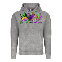 Peace Love Mardi Gras Vintage Hoodie | Teevron