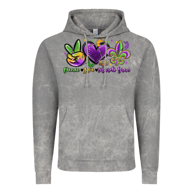 Peace Love Mardi Gras Vintage Hoodie by MaliasSmallBusiness | Teevron