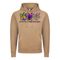 Vintage Coffee peace love mardi gras Vintage Hoodie - MaliasSmallBusiness