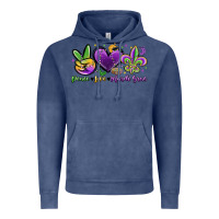 Vintage Denim peace love mardi gras Vintage Hoodie - MaliasSmallBusiness
