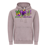 Vintage Zinc peace love mardi gras Vintage Hoodie - MaliasSmallBusiness
