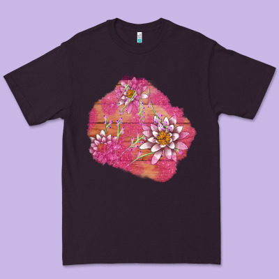 V.d  Lavender And Lotus Patches Premium Tee Designed By Adodesignshop