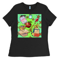 Black school seamless pattern Ladies Tee - BundleAndBundleShop