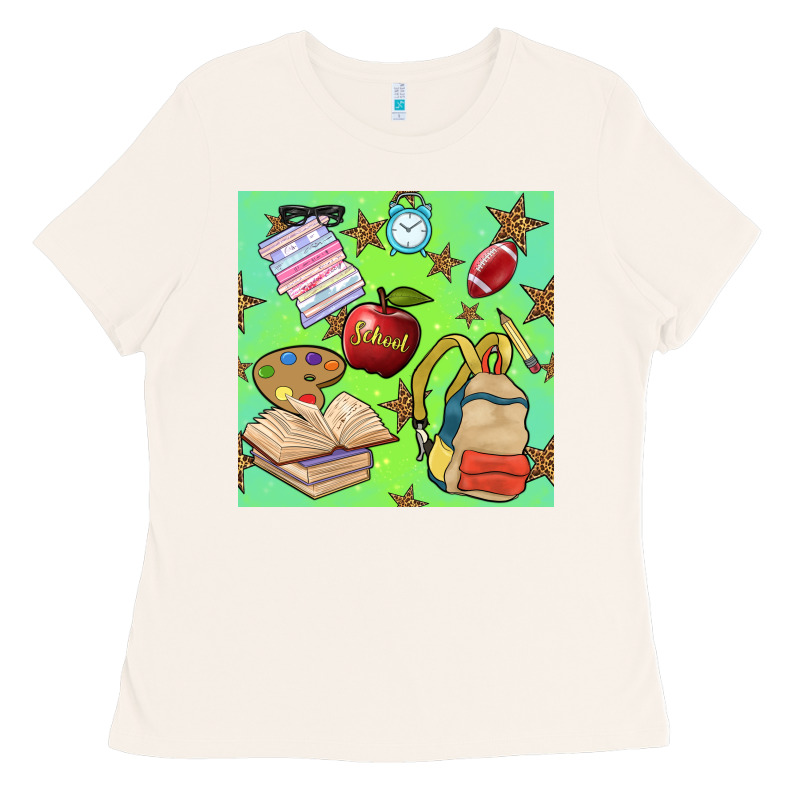 School Seamless Pattern Ladies Tee by BundleAndBundleShop | Teevron