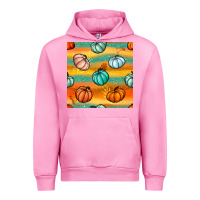 Fuchsia Pink Pumpkin And Glitter Seamless Pattern Urban Hoodie - BundleAndBundleShop