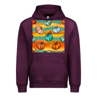 Mauve Wine Pumpkin And Glitter Seamless Pattern Urban Hoodie - BundleAndBundleShop