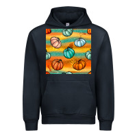 Navy Pumpkin And Glitter Seamless Pattern Urban Hoodie - BundleAndBundleShop