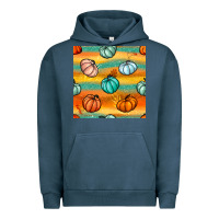 Pigment Midnight Navy Pumpkin And Glitter Seamless Pattern Urban Hoodie - BundleAndBundleShop