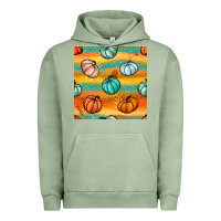 Pigment Oil Green Pumpkin And Glitter Seamless Pattern Urban Hoodie - BundleAndBundleShop