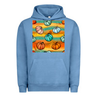 Pigment Pebble Blue Pumpkin And Glitter Seamless Pattern Urban Hoodie - BundleAndBundleShop