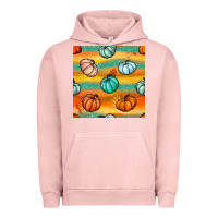 Pigment Salmon Pumpkin And Glitter Seamless Pattern Urban Hoodie - BundleAndBundleShop