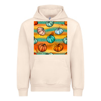 Sandshell Pumpkin And Glitter Seamless Pattern Urban Hoodie - BundleAndBundleShop