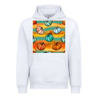 White Pumpkin And Glitter Seamless Pattern Urban Hoodie - BundleAndBundleShop