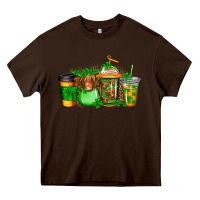 Chocolate Brown longhaired cow st patricks coffee Heavy Core Tee - Jasminsmagicworld