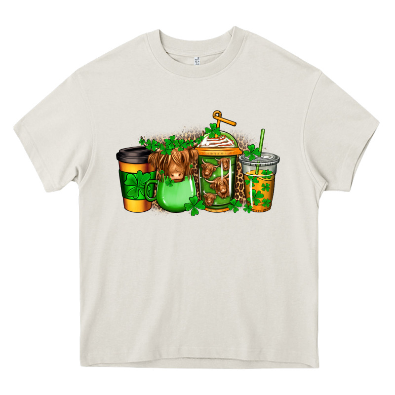 Longhaired Cow St Patricks Coffee Heavy Core Tee by Jasminsmagicworld | Teevron